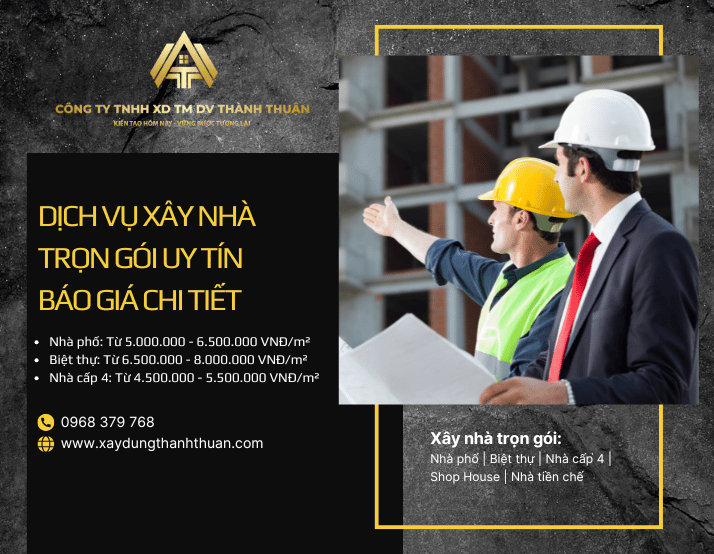 Dịch vụ xây nhà trọn gói uy tín báo giá chi tiết
