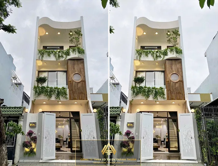 Công trình nhà phố 4 tầng phong cách hiện đại